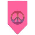 Unconditional Love Rainbow Peace Sign Rhinestone Bandana Bright Pink Small UN760779